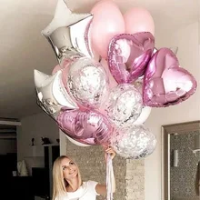 19 шт./лот 18 дюймовые фольгированные воздушные шары в виде сердца