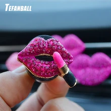 Автомобильный ароматизатор с красными губами, стильный автомобильный Кондиционер, вентиляционный парфюмированный зажим, креативный милый освежитель воздуха, Твердый бальзам, Декор, украшения