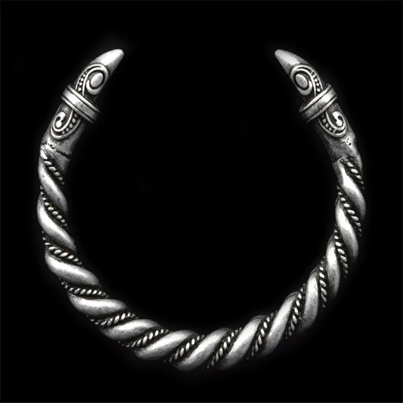 

Antique Silver Color Norse Viking Raven Opening Bangles Crow Head Bracelet & Bangle Jewelry Nordic Vikings Drop Shipping