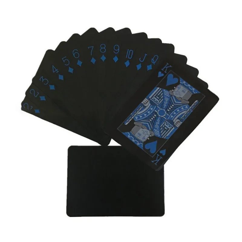 Пластиковый набор игральных карт водонепроницаемый ПВХ тренд черный игральная карта Открытый развлечения вечерние игрушки чистый черный