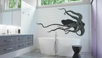 

Zee dier gigantische octopus tentakels vinyl muur applique marine stijl badkamer Home decoratie beweegbare kunst wallpaper YS19
