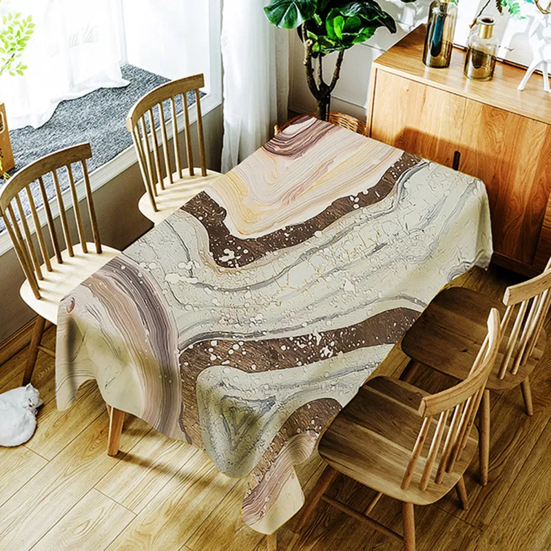 

Multi Size Oil Painting Geometric Tree Table Cloth Waterproof Oilproof Rectangle Wedding Home Dinner Tea Decorative Table Cover