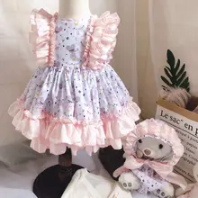 Г., Новое поступление, летнее качественное платье с рисунком мышки в испанском стиле 3 предмета, платье на день рождения для маленьких девочек Детские платья для девочек