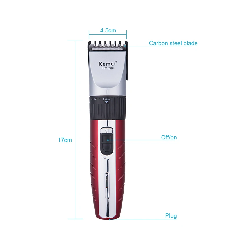 Kemei электрическая машинка для стрижки волос перезаряжаемый триммер для волос Бритва беспроводной низкий уровень шума для взрослых/детей