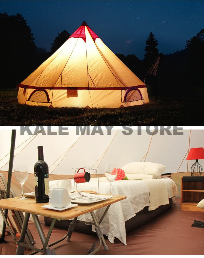 Barraca da Família para a Auto drive Tenda ao ar Grande Espaço Yurt Mongolia 8 10 Pessoa Livre à Prova d' Água Oxford Camping Selvagem Sobrevivência Piquenique 17 High Quality Esporte e Lazer