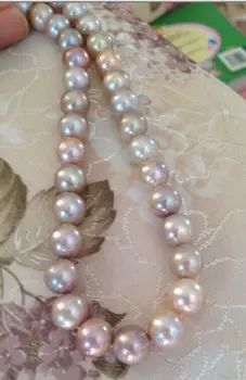 

elegant 11-12mm south sea lavender round pearl necklace 18inch