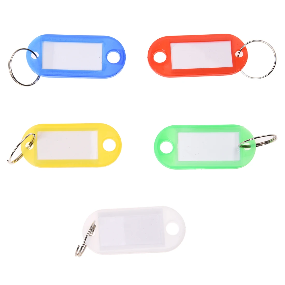 

50 Pcs Colorful Key ID Label Tags Split Ring Keyring Keychain Key Fobs ID Tags