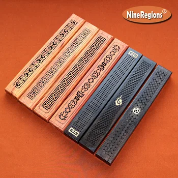 

Wholesale Stick Incense burner wooden Vietnamese rosewood Carving Hollow incenso holder portable censer incienso stand tray