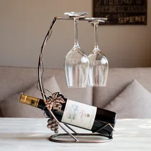 Двойное вино Ретро Европейская винная рама железная полка Висячие стеклянные украшения для рамок