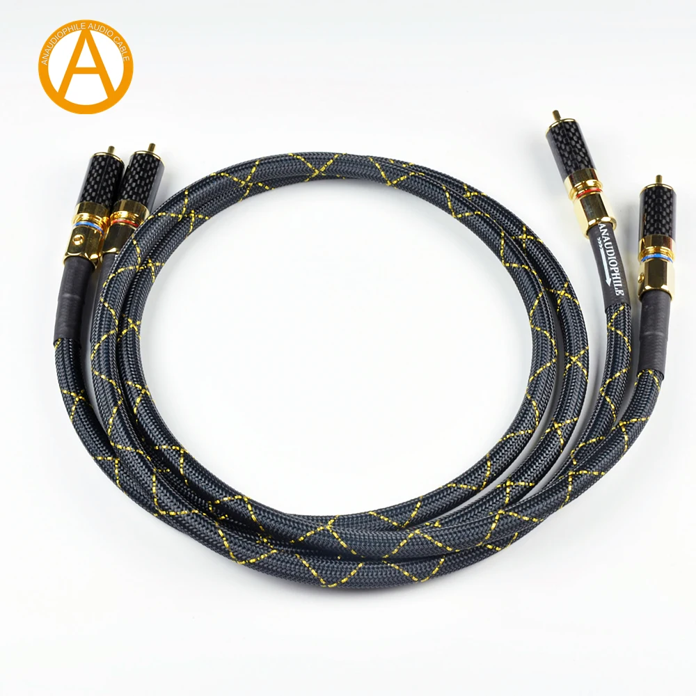 ANAUDIOPHILE Hi-Fi RCA Audio Cable Siltech G5 RCA Male To Male Cable For Pre-amplifier Amplifier Headphone AMP Very Musicial