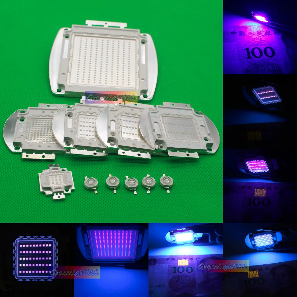 Ультрафиолетовый высокомощный УФ светодиод 3 Вт 5 10 20 30 50 100 150 200 300 нм|power led|20w 30wpower
