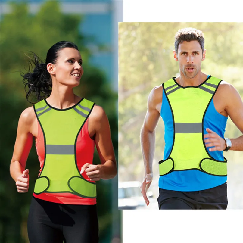 Safety Vest Night Outdoor Sports Vest Running Riding Reflective Vest Visibility Security Jacket Reflective Strips #2A26 (1)