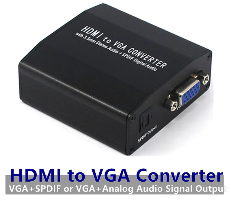 THDMI to VGA TV2PC Converter Adapter HD1080p Switch SPDIFAudio Female Connector Out USB Power For HDTV PCs Speaker Free Shipping (3)