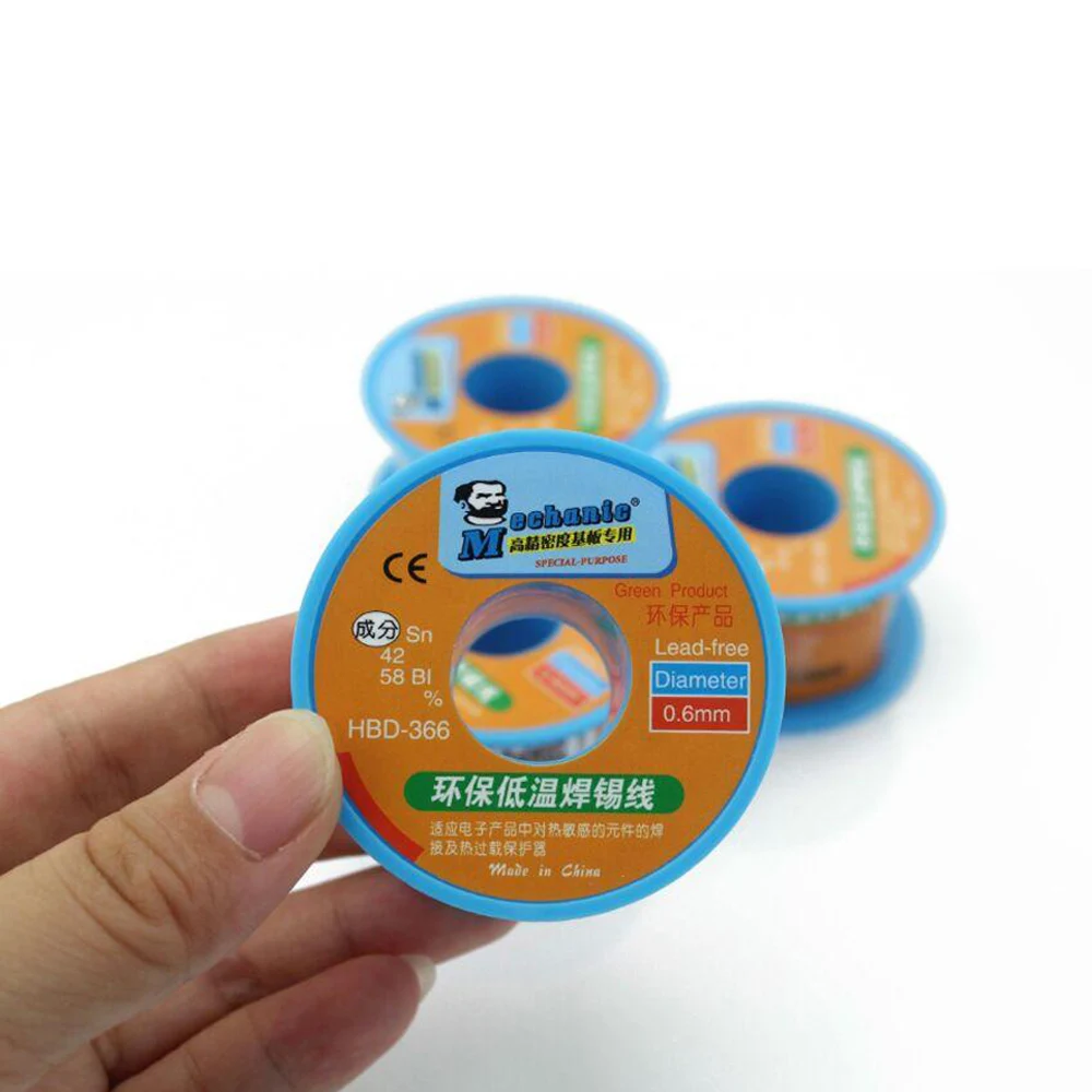 MECHANIC 0.6mm Lead-Free Solder Wire Environmental Protection Low Temperature For Circuit Board Electronics Components Welding |