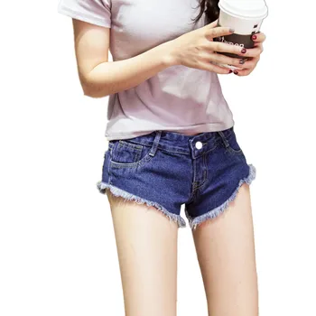 

CUHAKCI Jeans Shorts Low Waist Blue Denim Shorts Women Sexy Hot Button Zipper Fly White Casual White Shorts Female Clothing