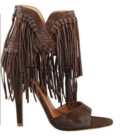 tassel high heel sandals