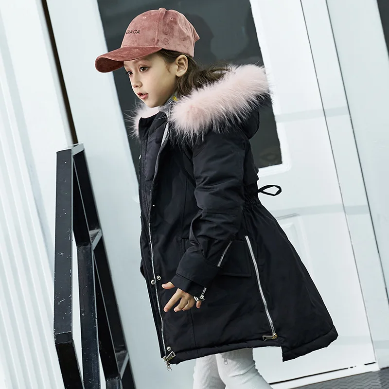 

Baby clothes Korean children's down jacket girls princess new large fur collar windproof warm children's coat cotton clothing