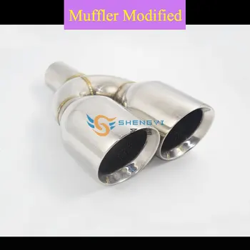 

Hot! Universal Type of Car Rear Stainless Steel Double Out Exhaust Muffler Tips with Big Circular Mouth for All Cars--Type 114