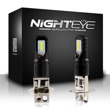 Nighteye H3 светодио дный лампы фар авто 1600LM 12 В 80 W/Set 6500 К с CSP светодио дный чипсы лампы светодио дный лампы для автомобильных фар Противотуманные огни