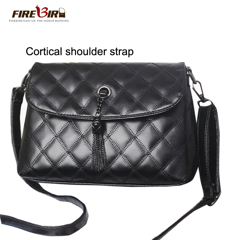  Plaid Small Fringe Embroidery Clutches Women Crossbody Black Bag Quilted Flap Shoulder Bag Women Me - 32794590652