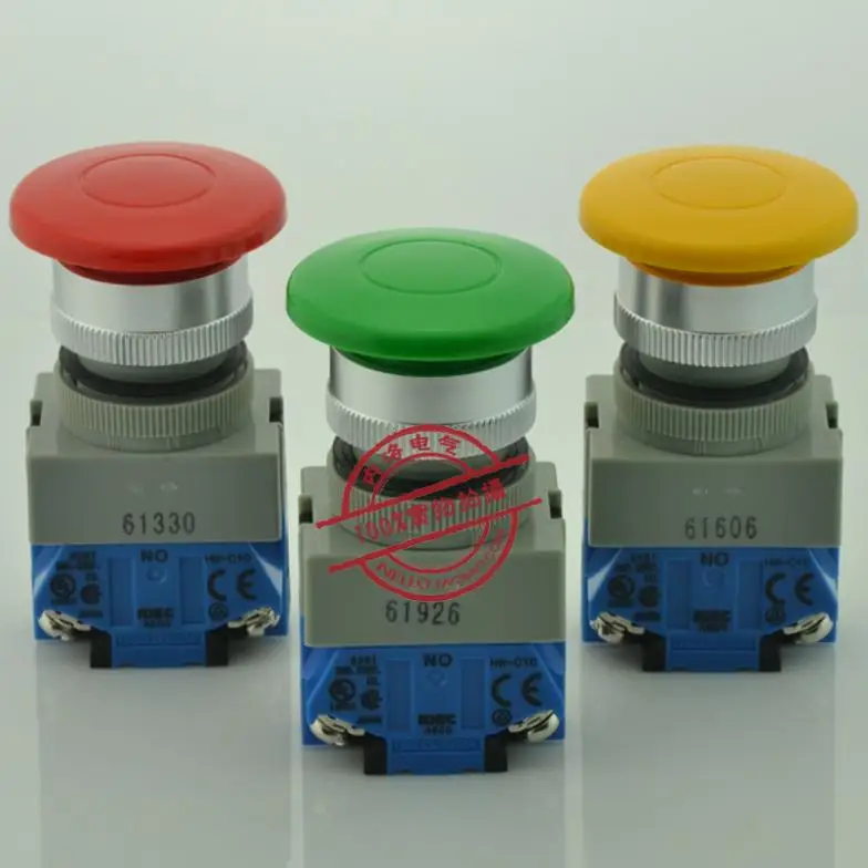 

[ SA ]Izumi IDEC 22mm big mushroom head 40 self-reset push button switch 1NO/1NC ABW410 * red yellow and green--10PCS/LOT