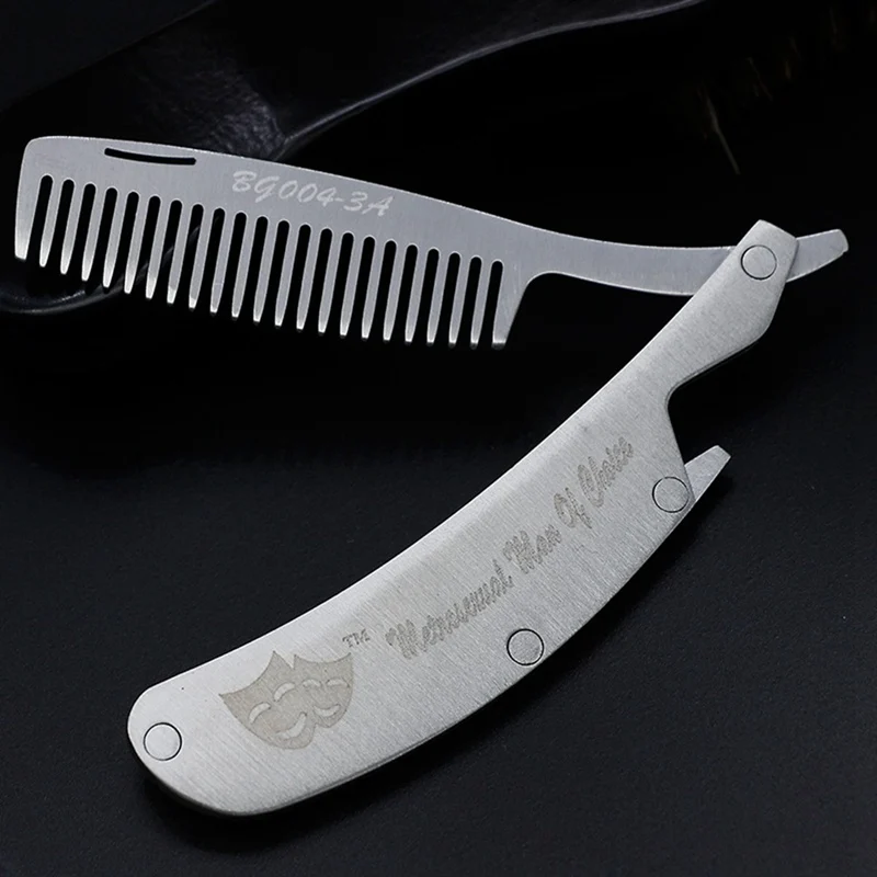 1 Pcs Mens Womens Beauty Handmade Folding Pocket Clip Hair Moustache Beard Comb