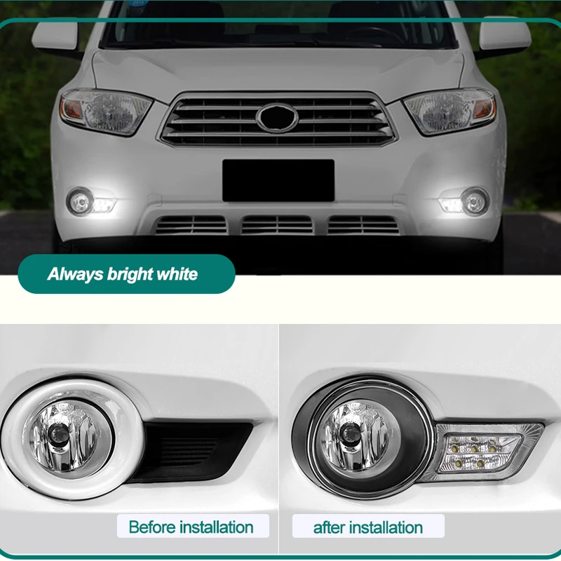 ROADOT светодиодные дневные ходовые огни ангельские глазки для Toyota Highlander 2009 2010 2011 DRL