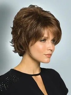 

Wholesale  Short Wavy wig with bangs high temperature wire Free shipping New Bob style Synthetic wigs for women