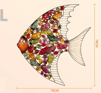 Креативный домашний декор абстрактная рыба настенная скульптура украшение Рождественская Металлическая Статуя ТВ фон Рождественский подарок - Цвет: L