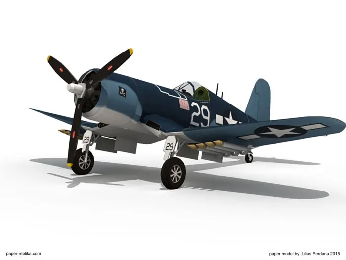 1:33 Американский пират истребитель бомбардировщик F4U-1A Corsair бумажная модель DIY игрушка