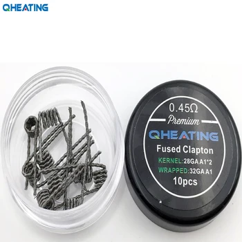 

Qheating A1 Fused Coil prebuilt Coil electronic cigarette rda atomizer wick coil resistance Fused clapton coil