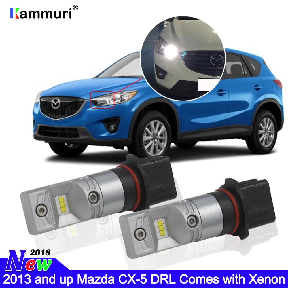 HID Белый P13W светодиодный ошибок Canbus SH24W PSX26W светодиодный лампы для Mazda мазда CX5 CX-5 LED светодиодный вождения DRL дхо дневные ходовые огни daytime running lights