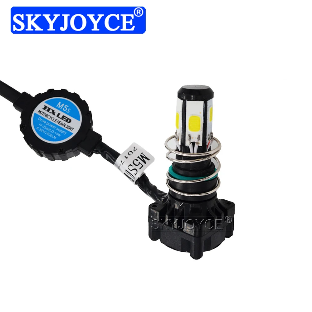 SKYJOYCE DC12V светодио дный H4 мотоцикл фар лампы 25 Вт 2500LM W Здравствуйте te H4 Здравствуйте/lo луч H6 BA20D M5S мотоцикл светодио дный фары комплект