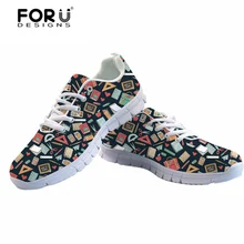 FORUDESIGNS/популярная модель года; женские кроссовки с 3D принтом; повседневная женская обувь на плоской подошве; удобная женская обувь на шнуровке с сеткой