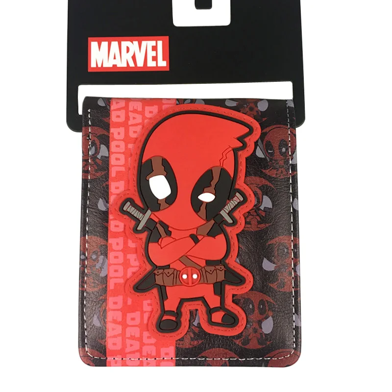 Mens Leather Bi-Fold Wallet with DEADPOOL Superhero Image *Great Gift*