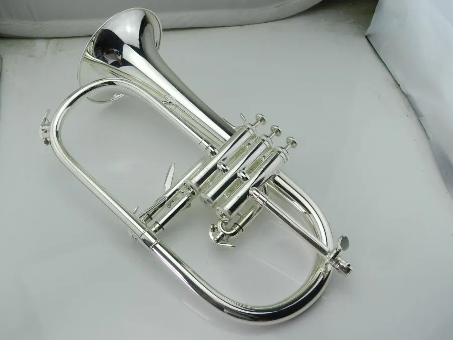 Quality Flugelhorn silver plated B flat Bb professional trumpet Top