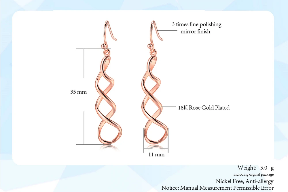 ZHOUYANG Висячие серьги для женщин, простые Стильные спиральные розовые, золотые, серебряные модные ювелирные изделия, подарок на день рождения KC156 KC157