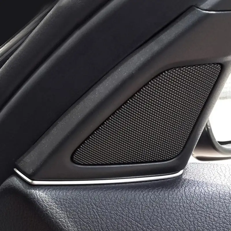 

2Pcs Car Front Door Speaker Cover Gap Decor Trim Silver ABS Interior Mouldings for BMW 5 Series F10 2011-2013 Auto Accessories