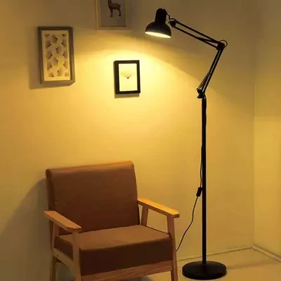 

Modern Nordic minimalist wrought iron adjustable floor lamp E27 220V lights living room bedroom kitchen living room study hotel