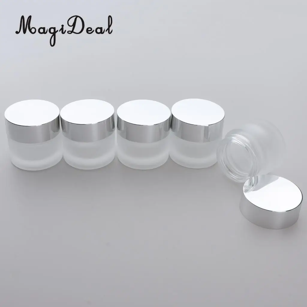 Kesoto 5x Travel Empty Glass Bottle Cosmetic Jars Box for Makeup Face Cream Essential Oil