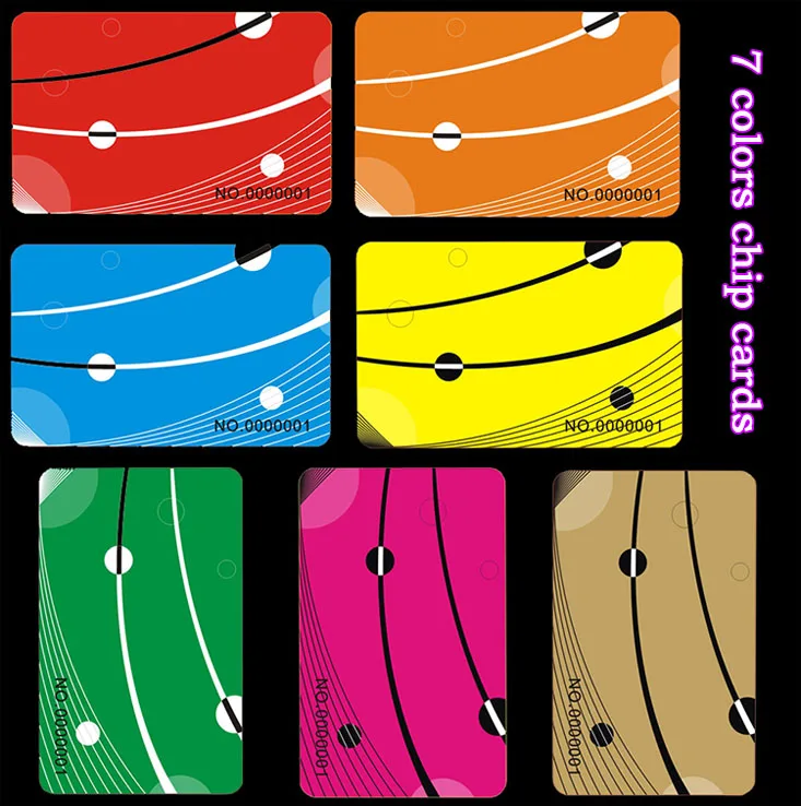 

250pcs/pack PVC Poker Chip Cards No Cash Coupon 9 colors for choice Bank Card Quality