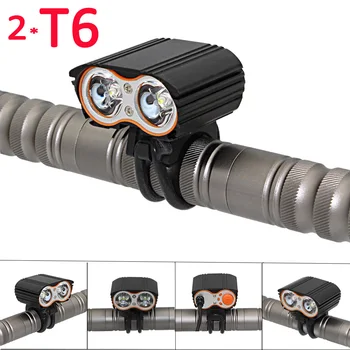 

Bicycle Light 2400LM 2x XML T6 LED Front Bike Flashlight Head Lights Waterproof headlight USB Rechargeable Lamp Cycling