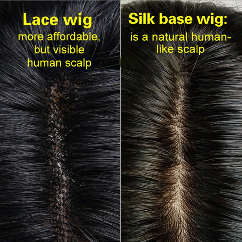  4x4 Silk Top Yaki Straight Lace Front Wig Pre Plucked With Baby Hair Peruvian Silk Base Lace Human 
