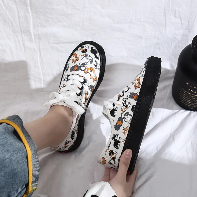 

Fashion Canvas Women Shoes New Hot Sale Animal Prints Shallow Ladies Causal Sneakers Breathable Flat Macvise Female Footwear