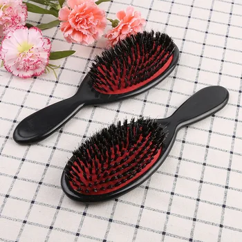 

Boar Bristle & Nylon Hair Comb Mini ABS Oval Handle Anti-static Hair Scalp Airbag Massage Comb Hairbrush Salon Home Styling Tool