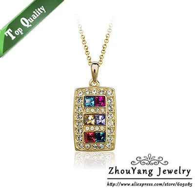 ZHOUYANG ZYN177 Multicolour Crystal Rose Gold Color Fashion Pendant Jewelry Made with Austria Crystal Wholesale