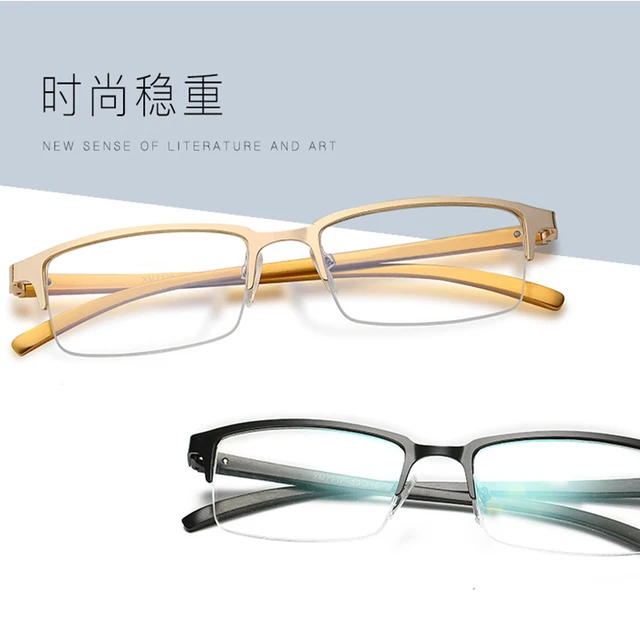 Best Price Blue Light Glasses Women Men Half Frame Computer Glasses Metal Frame Blue Light Blocking Gaming Glasses