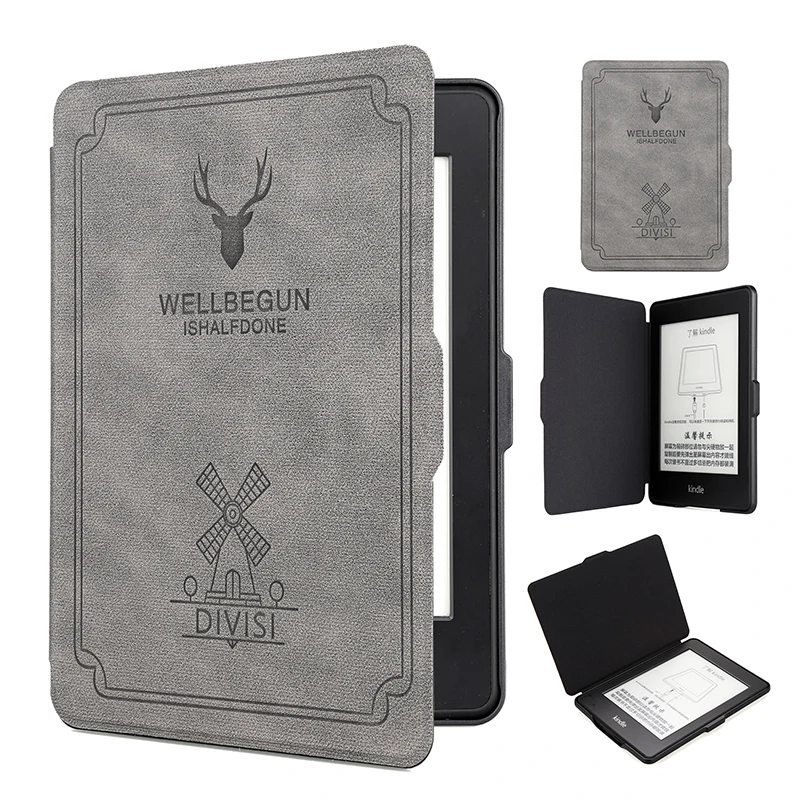 

Kindle Paperwhite 2 3 Case Cover, Magnetic PU Leather TPU Hard Back Smart Cover for Amazon Kindle Paperwhite 1 2 3 Ebook Case 6'