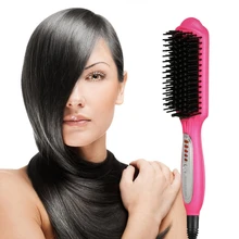 חשמלי מברשת שיער Detangling מסרק ברזל מיישר שיער מחליק 3 ב 1 כלים סטיילינג המהיר