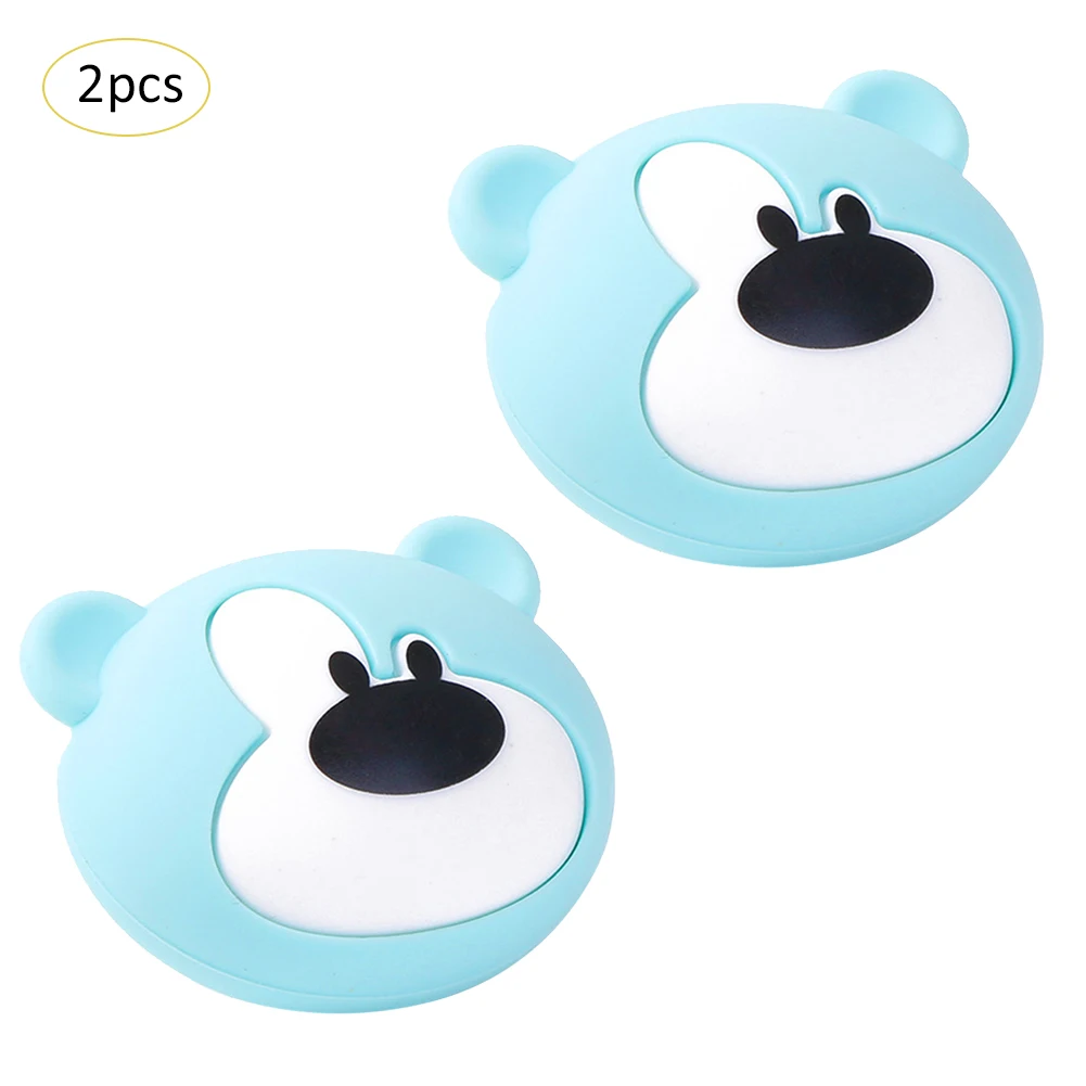 2pcs Little Bear Child Anti-Collision Angle Protector Cartoon Animal Shape Soft Silicone Table Corner Cover Baby Safe Protector